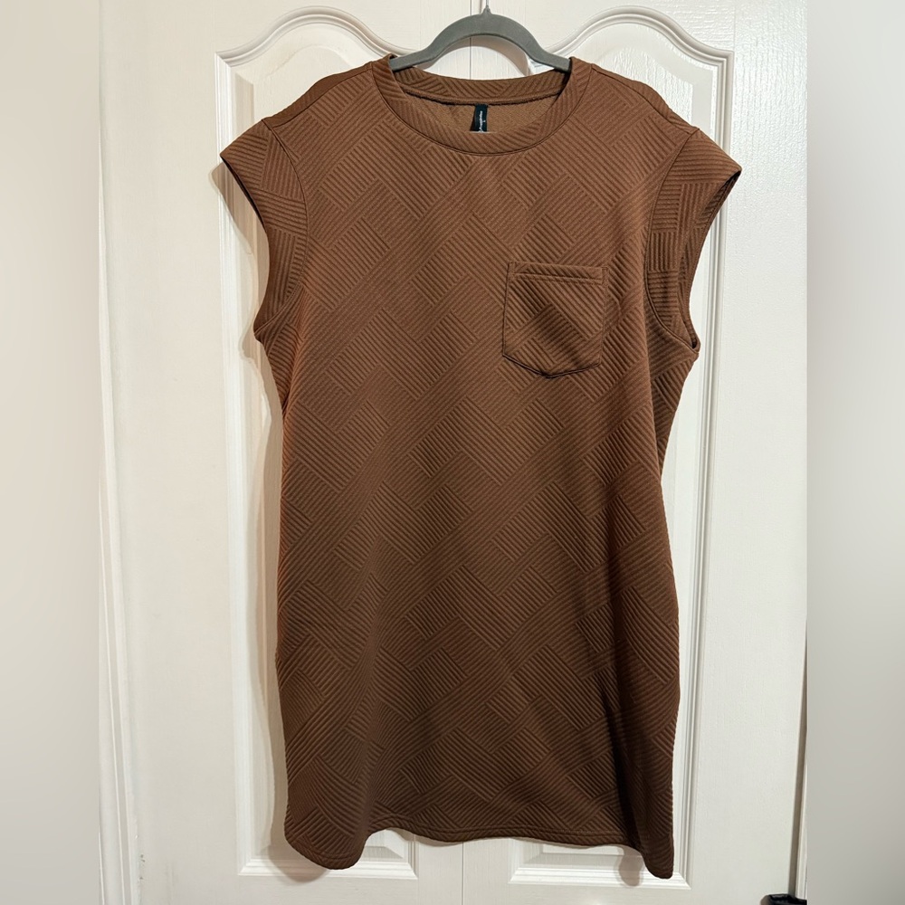 Brown Geometric Pattern Dress Size XL